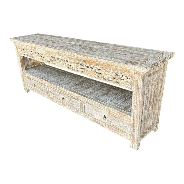 Console table 3 Drawers in bottom rack Teak Wood
