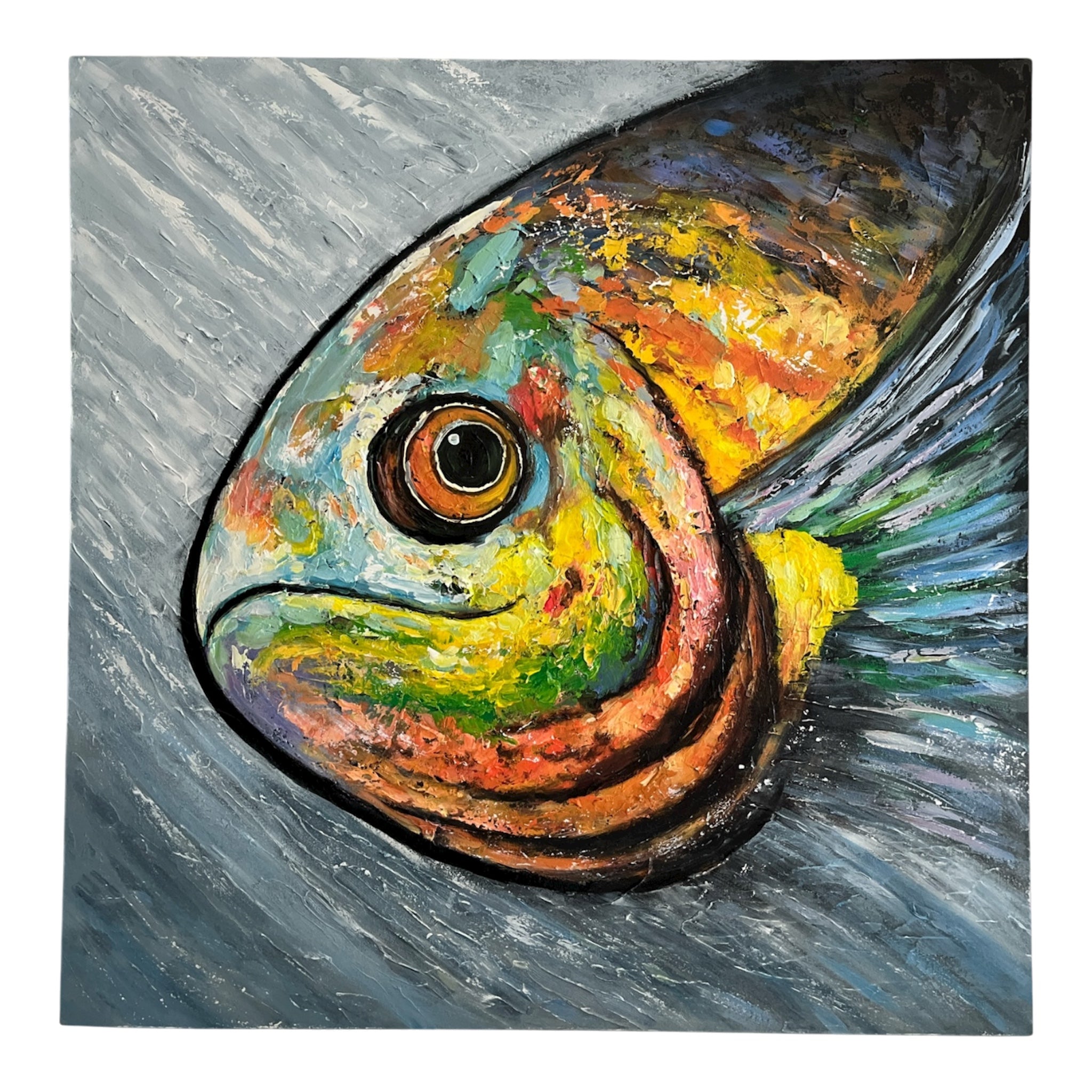 Art Painting "Fish Face" 100 x 100cm