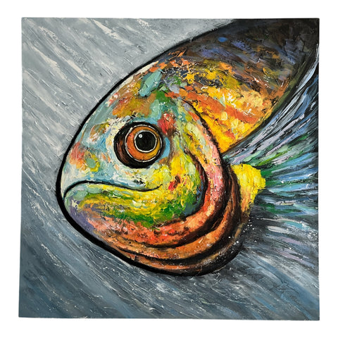 Art Painting "Fish Face" 100 x 100cm