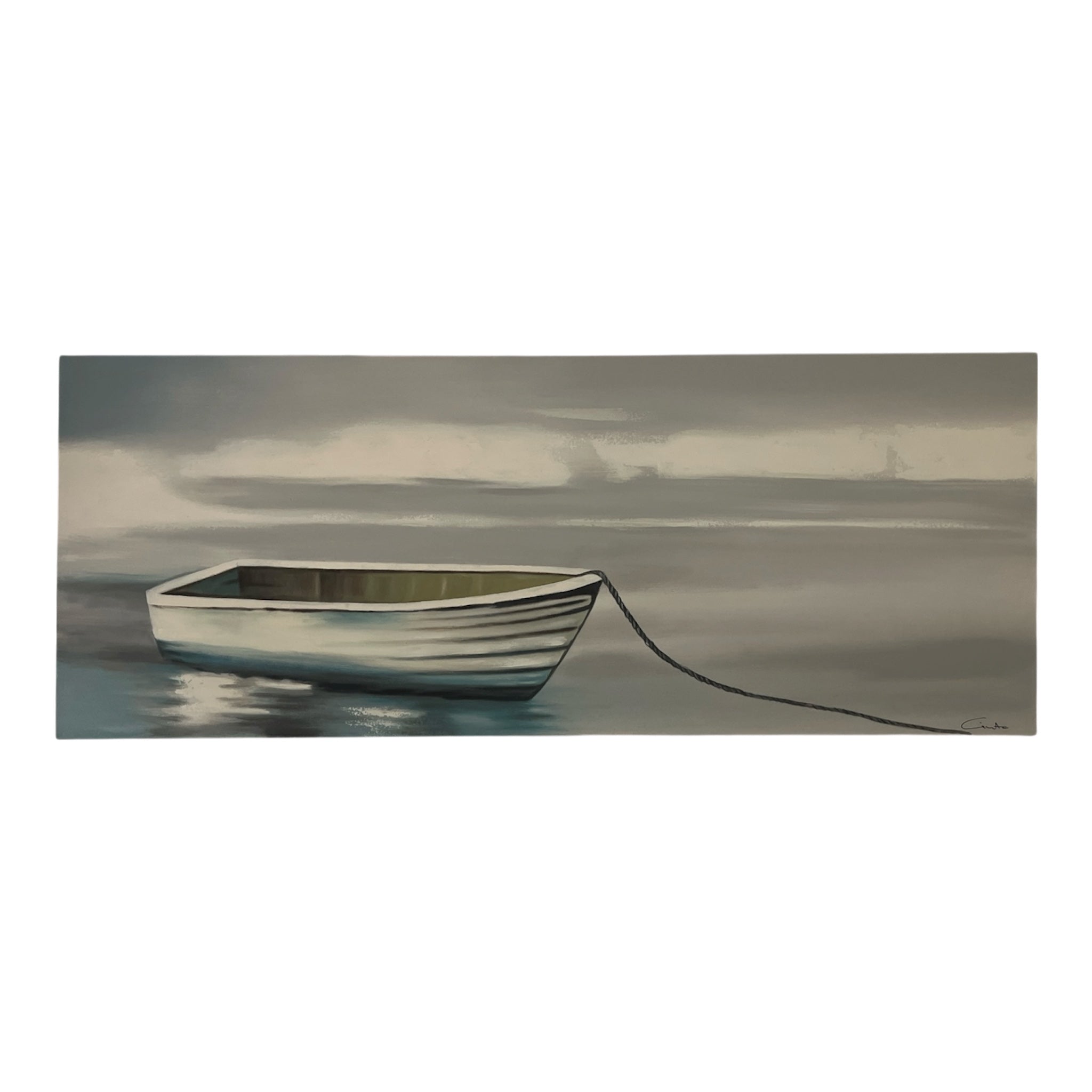 Art Painting "Rowboat on beach" 150x60cm