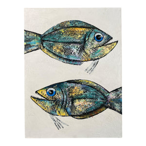 Art Painting "TWO Happy Fishes" 80 X100cm