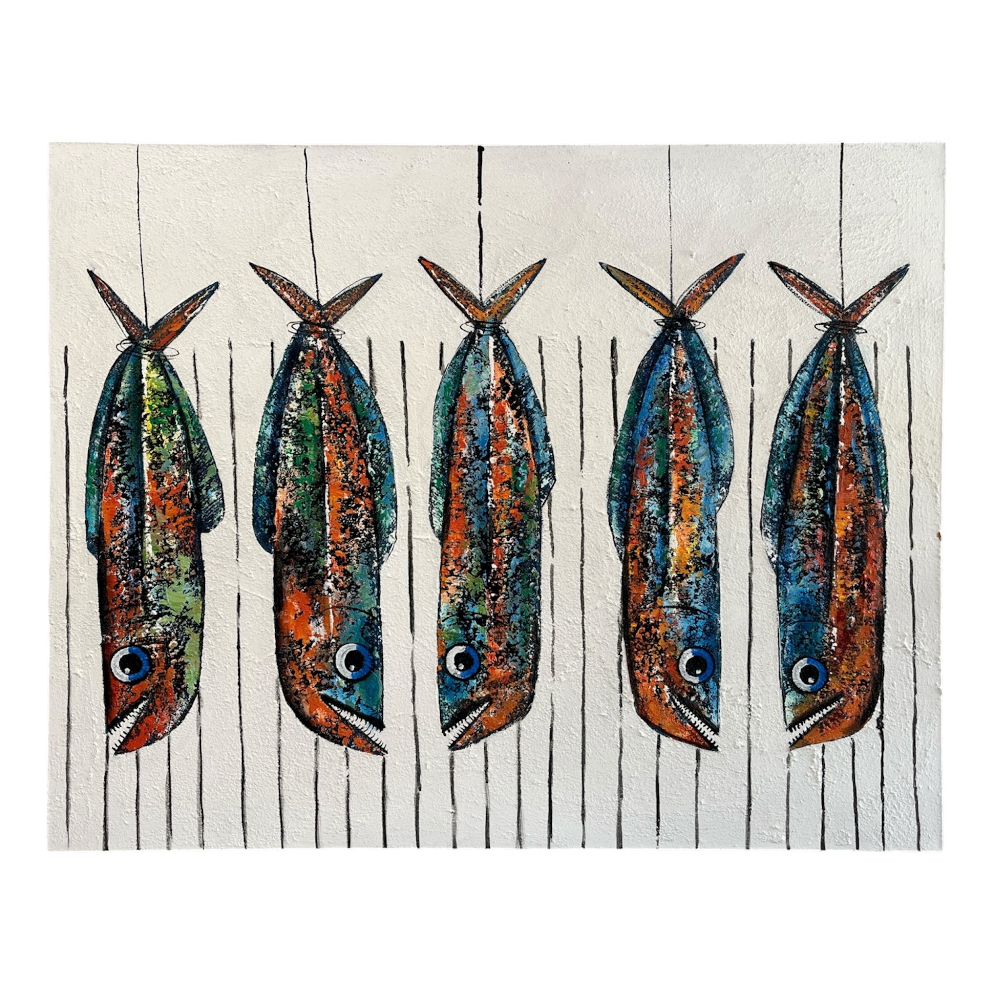 Art Painting "Five Fun Fishes" 100x80cm