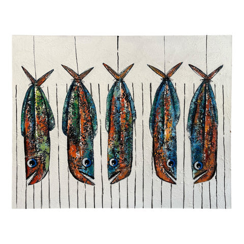 Art Painting "Five Fun Fishes" 100x80cm