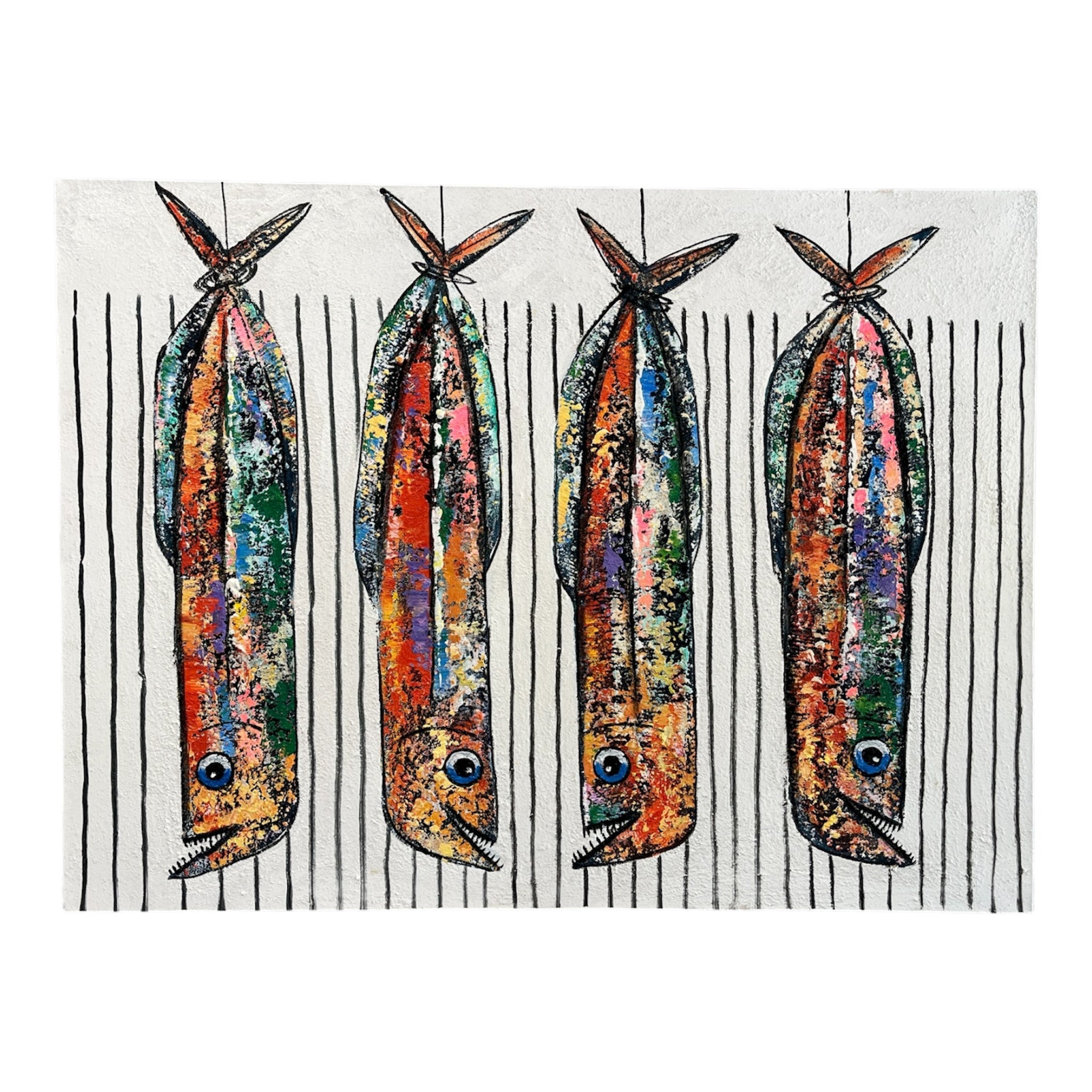 Art Painting "Four Fun Fishes" 80x60cm