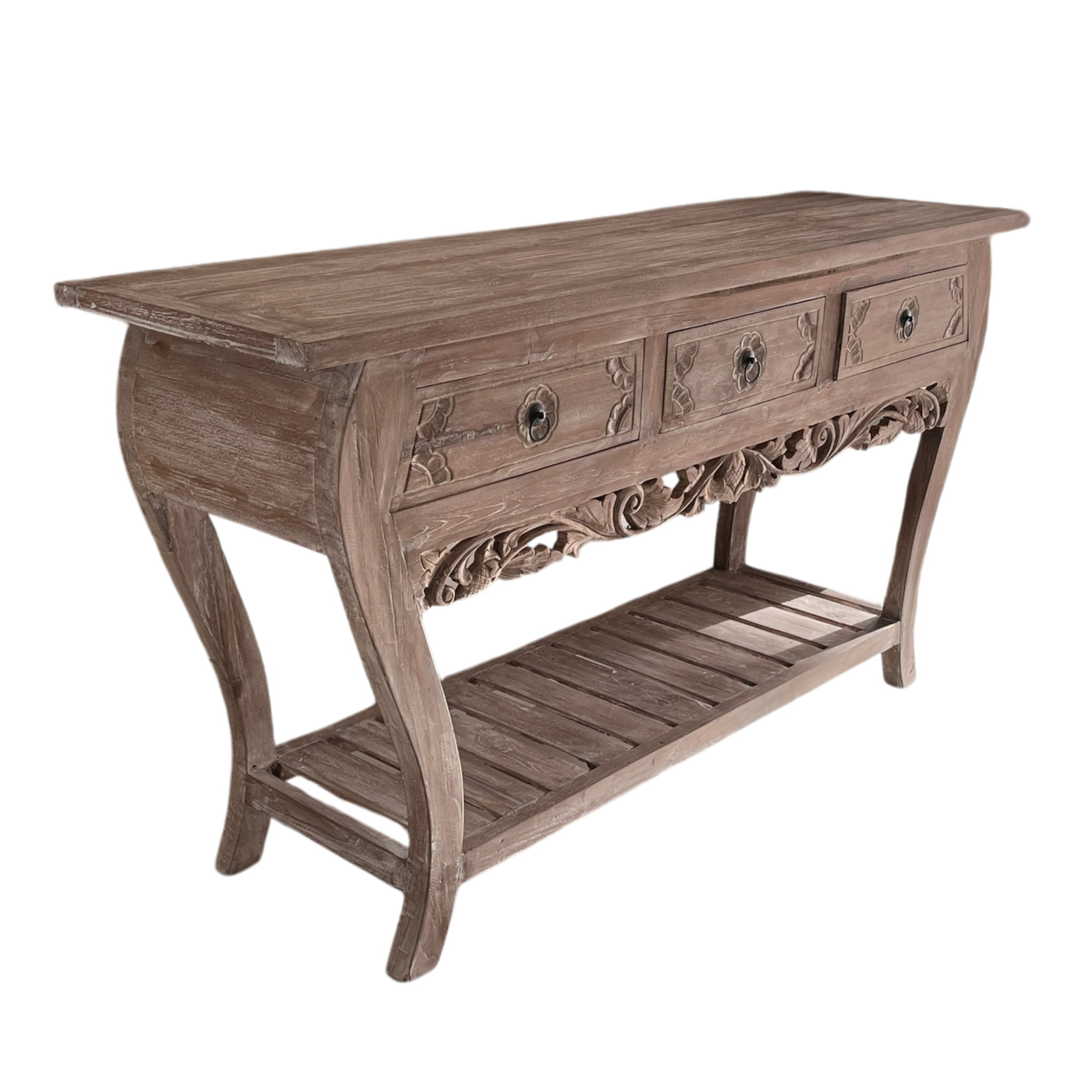 Console 3 drawer, curved legs