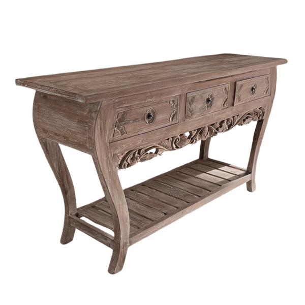 Console 3 drawer, curved legs