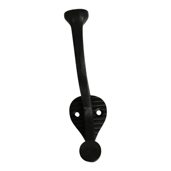 Black wall hook on a white background