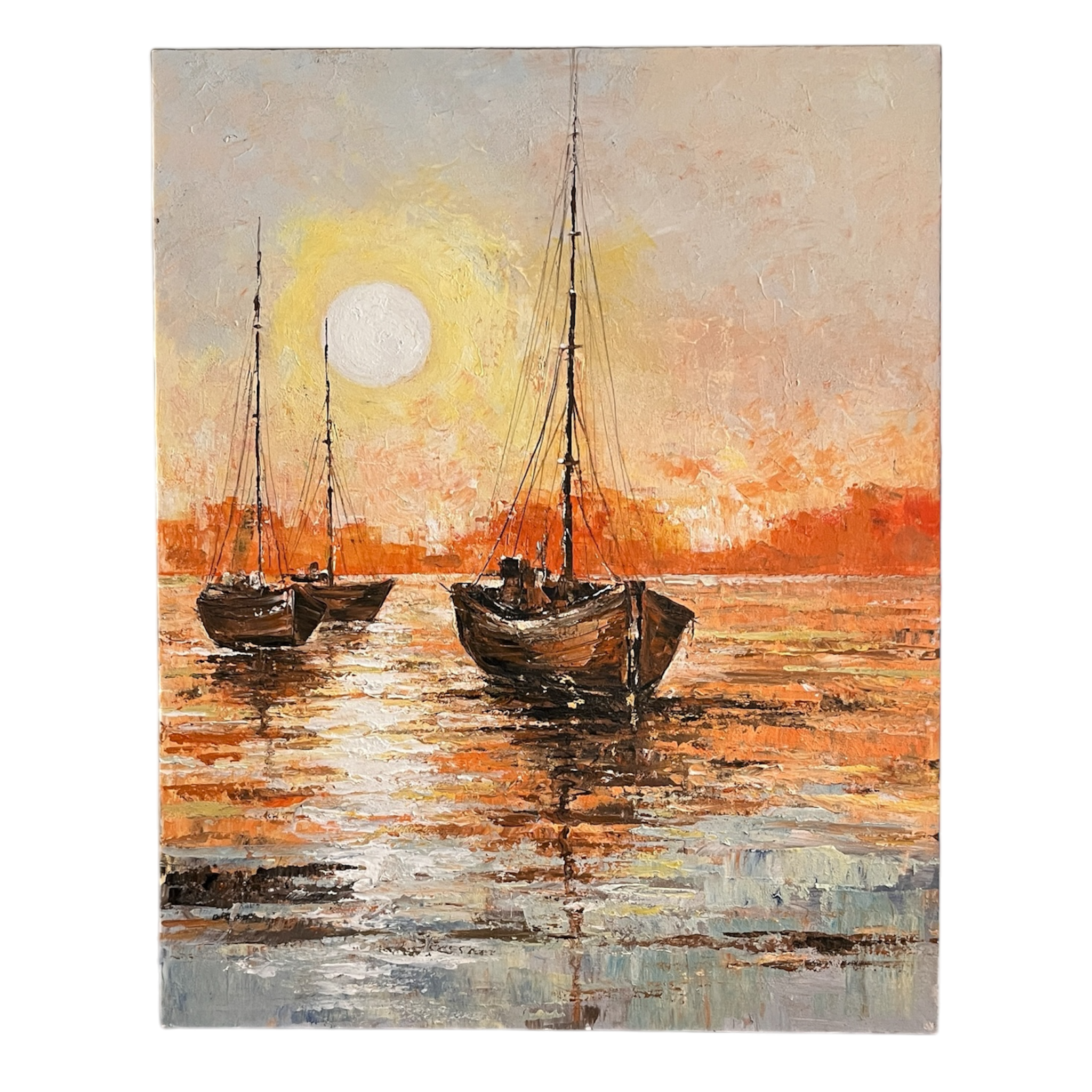 Art Painting 80x100cm "Sail boats Sunset"