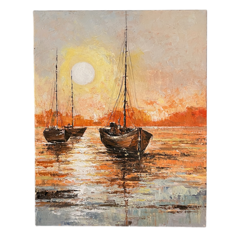 Art Painting 80x100cm "Sail boats Sunset"