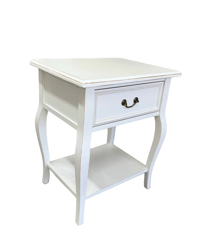 Bedside Table Cabriolet Leg - White