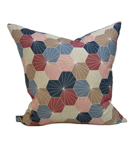 Scatter Cushion Cover 50x50cm - Abstract Pink Taupe & Blue