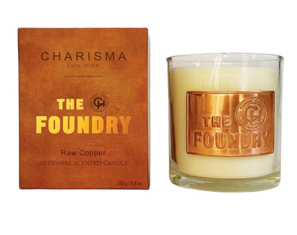 Luxury Scented Candle in glass - The Foundry Raw Copper