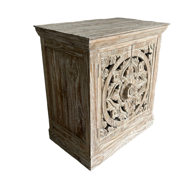 Bedside Table Ornate Carving