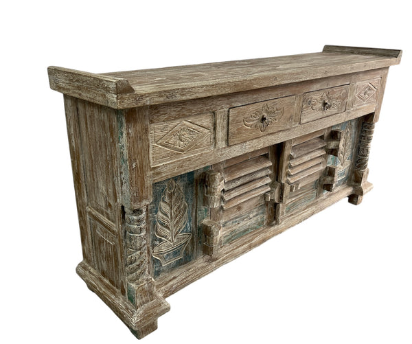 Buffet Console with 2 Top Drawers and 2 Louvre Doors