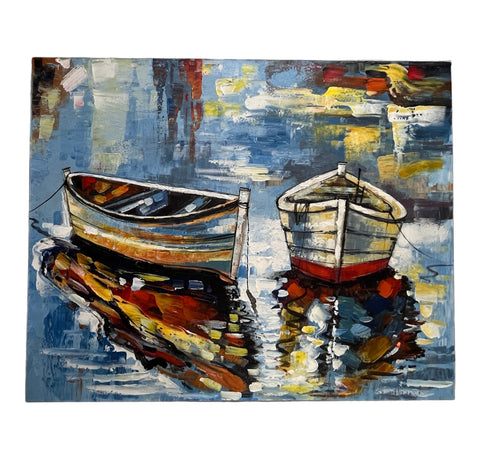 Art Painting 80 x 100cm Two Row Boats