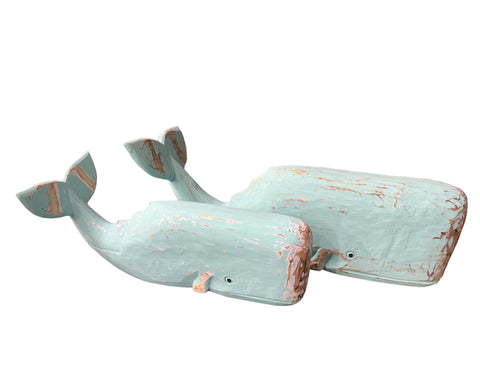 Wooden Whale Set Turquoise