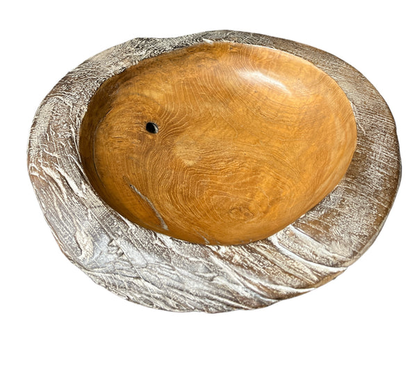 Wooden Bowl Round Black
