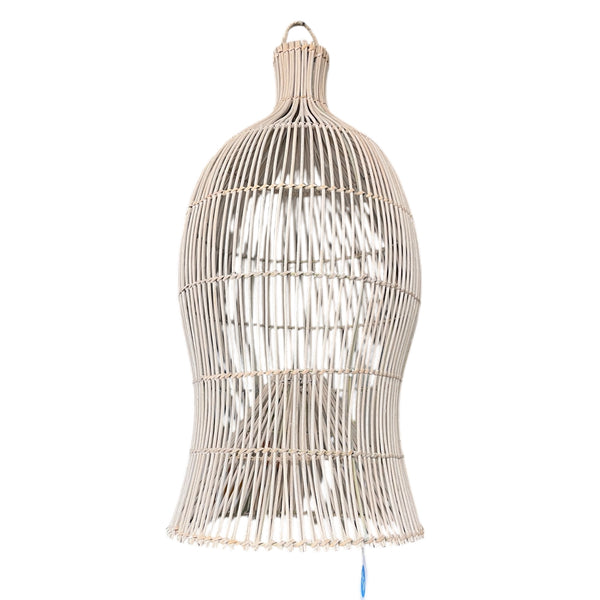 Pendant Rattan Fish trap White washed