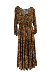 Ladies Long Dress - Boho Animal Print