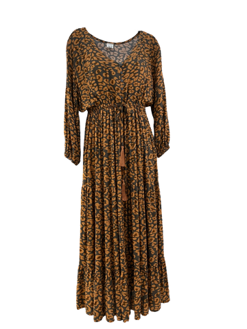 Ladies Long Dress - Boho Animal Print