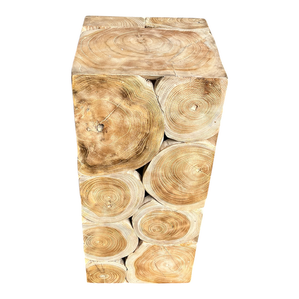 Block Teak Side Tables