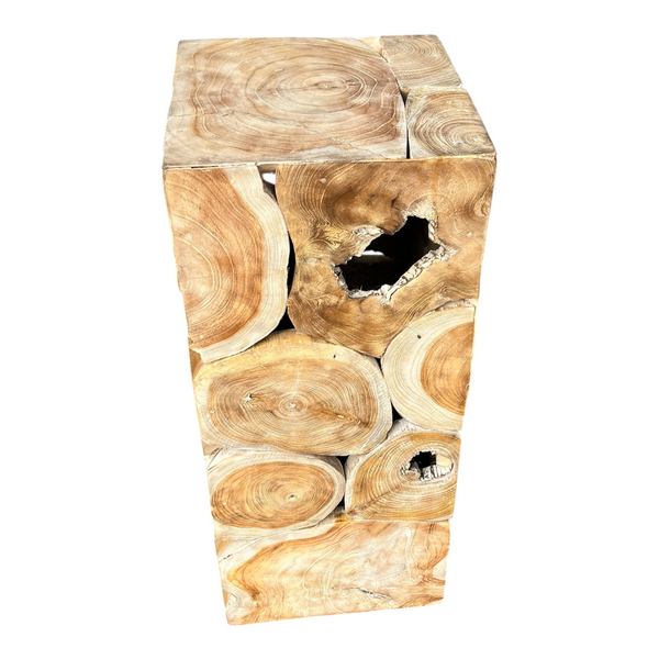 Block Teak Side Tables