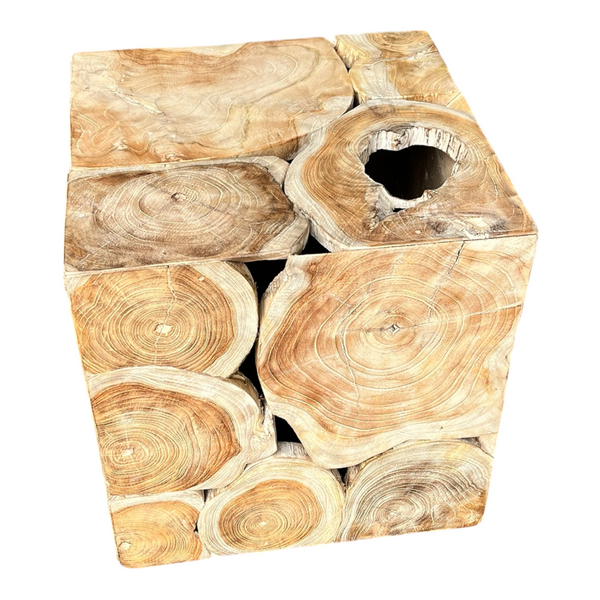 Block Teak Side Tables