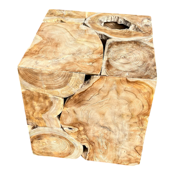 Block Teak Side Tables
