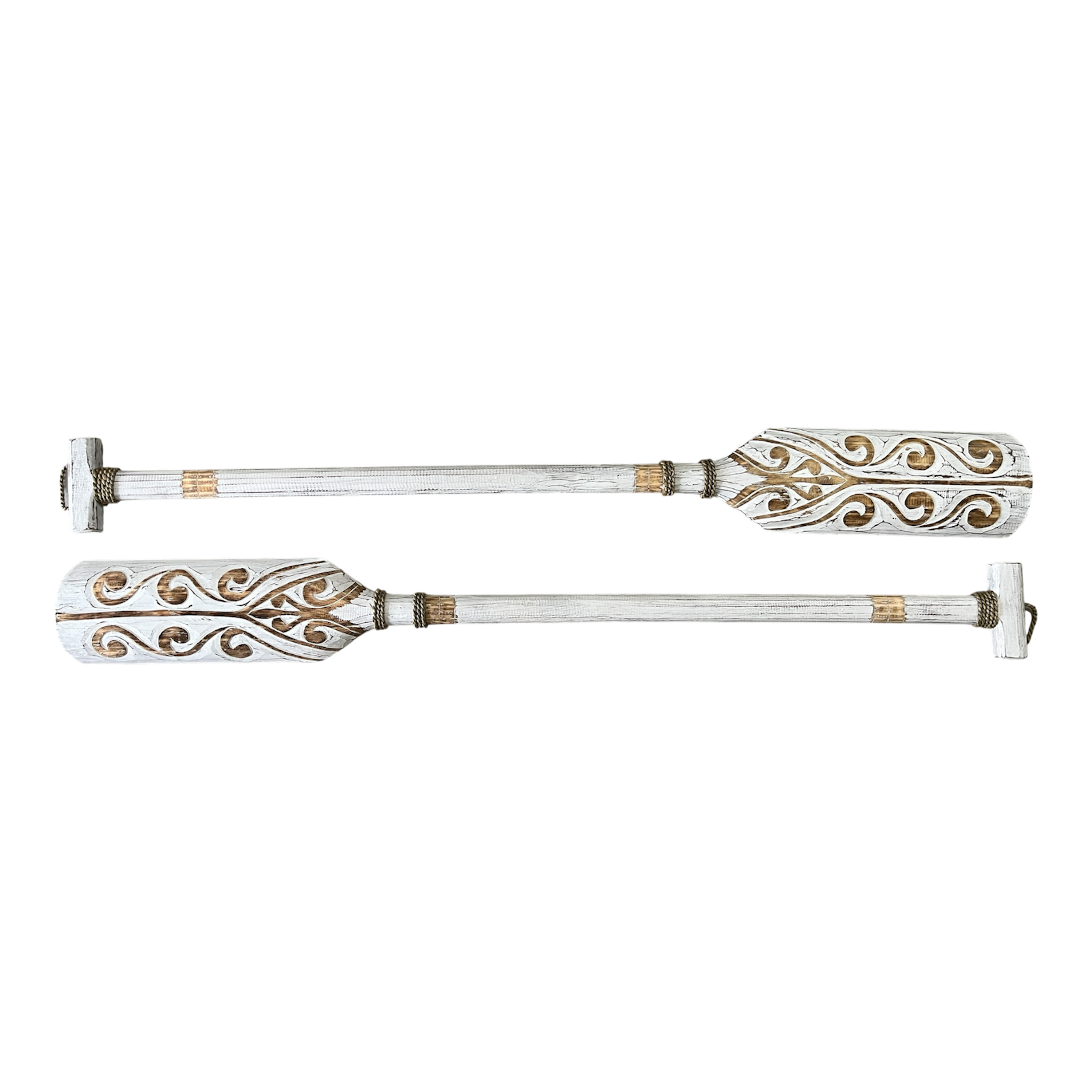Wooden Paddle Carved set of 2