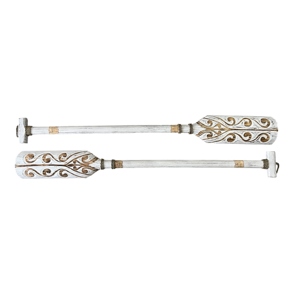 Wooden Paddle Carved set of 2