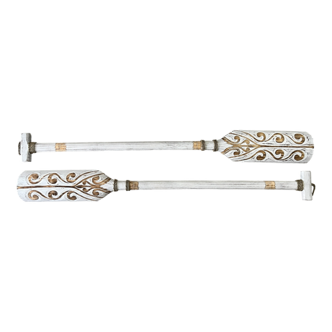 Wooden Paddle Carved set of 2
