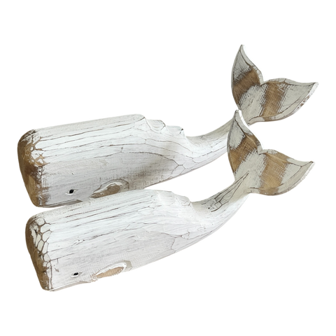 Wooden Whale Set of 2