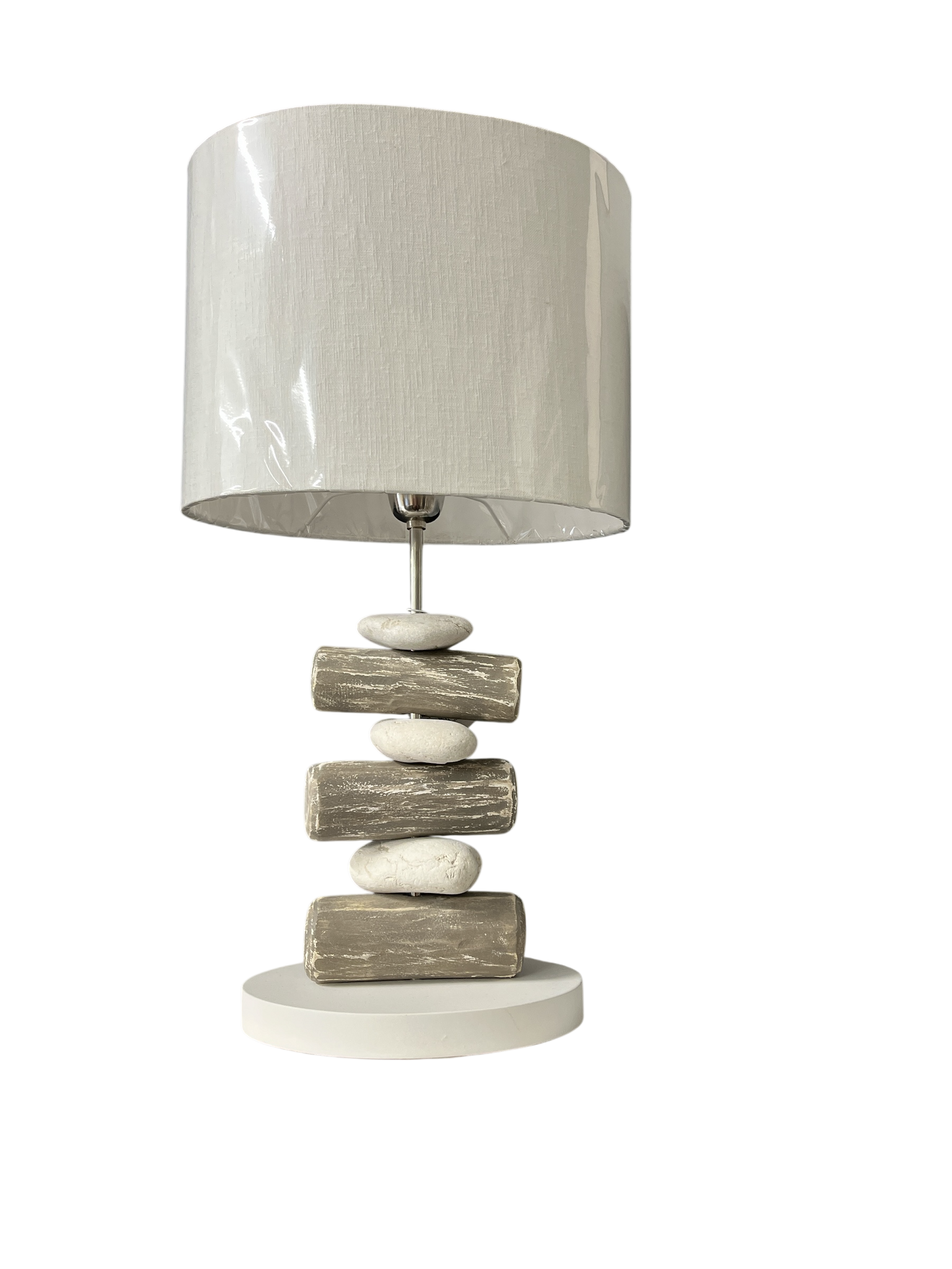 Lamp Pebble and Wood stack grey