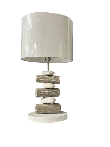Lamp Pebble and Wood stack grey