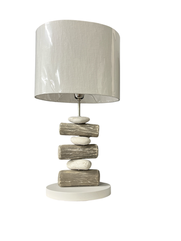 Lamp Pebble and Wood stack grey