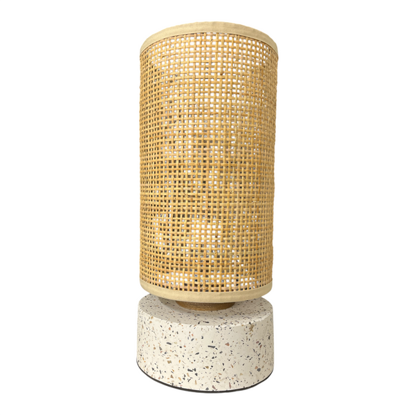 Lamp Terrazzo Base with Rattan shade