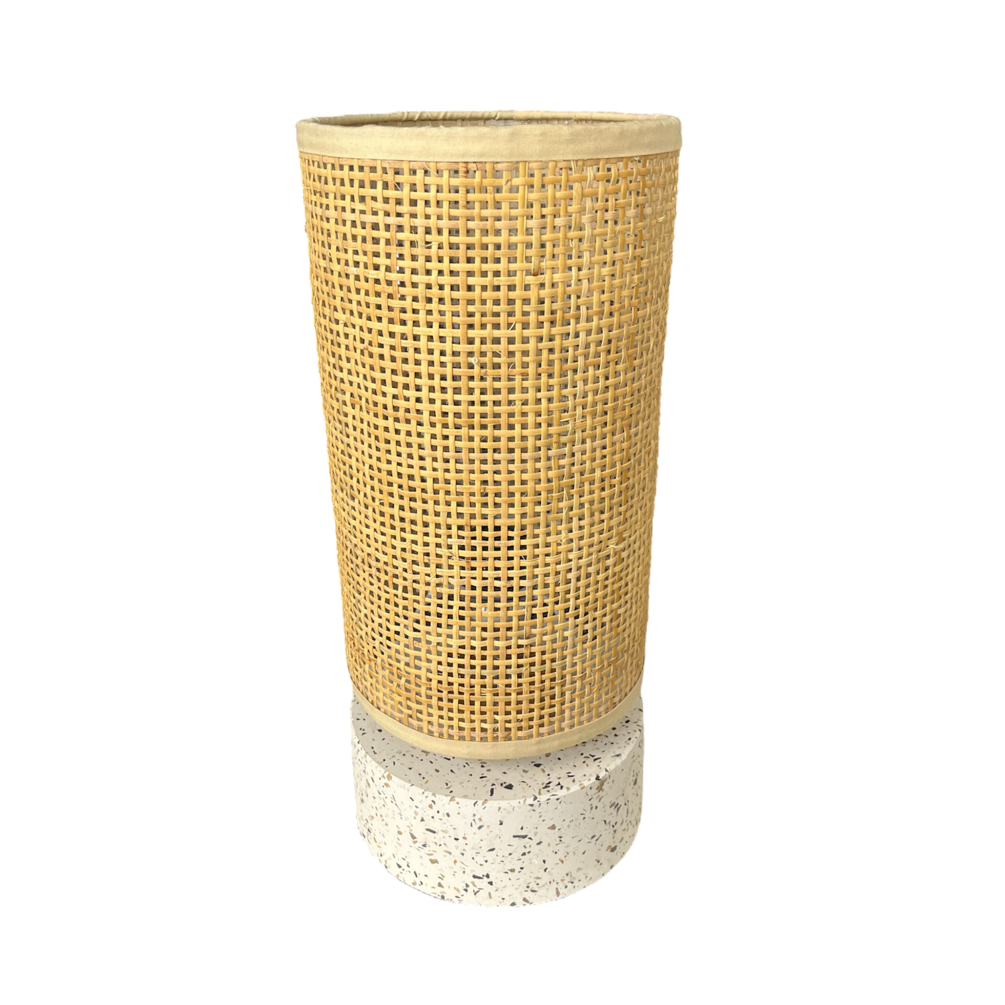 Lamp Terrazzo Base with Rattan shade