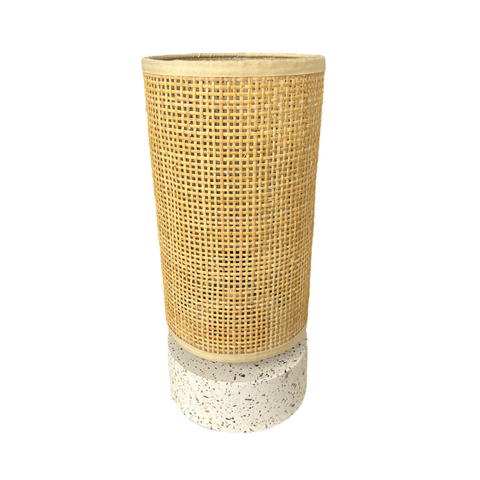 Lamp Terrazzo Base with Rattan shade