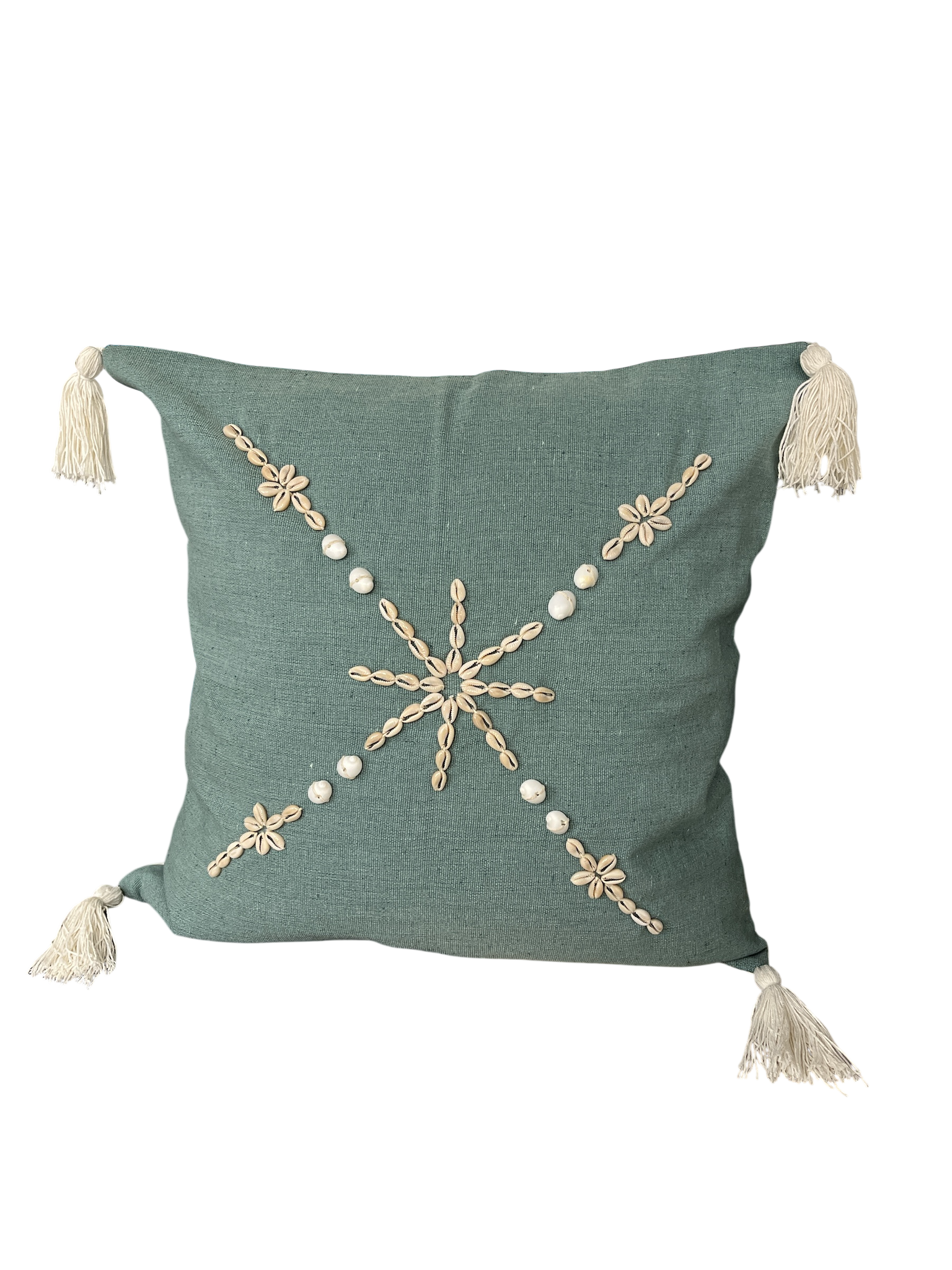 Scatter Cushion Cover Seashell detail work Colour Teal50x50cm