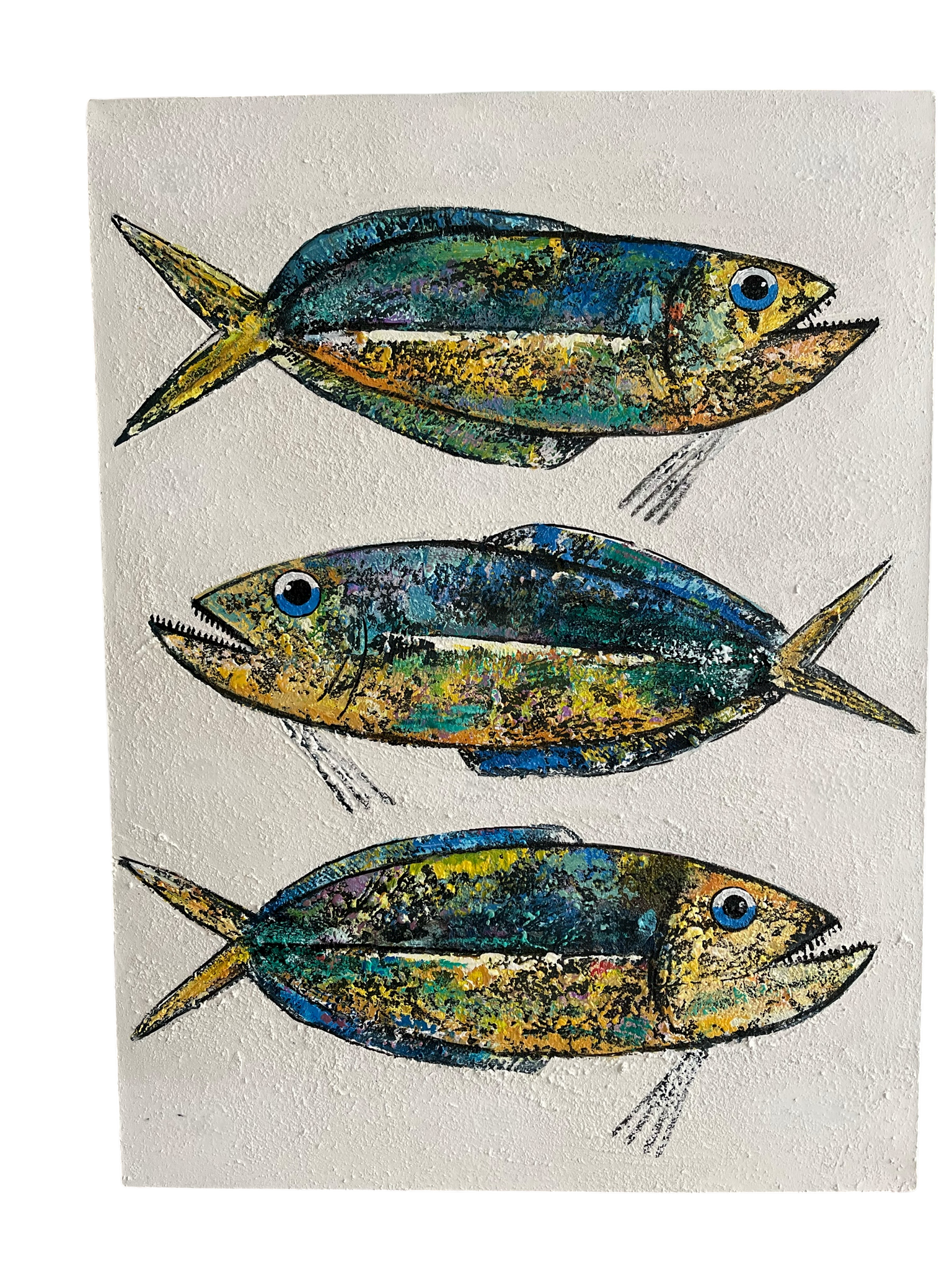 Art Painting "Three Happy Fishes" 80 X100cm