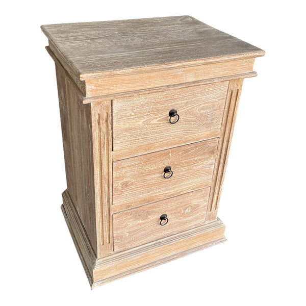 Bedside Table 3 Drawer Natural