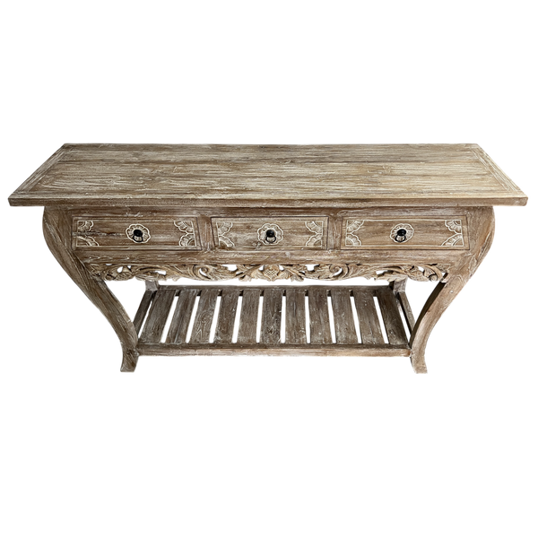 Console 3 drawer, curved legs