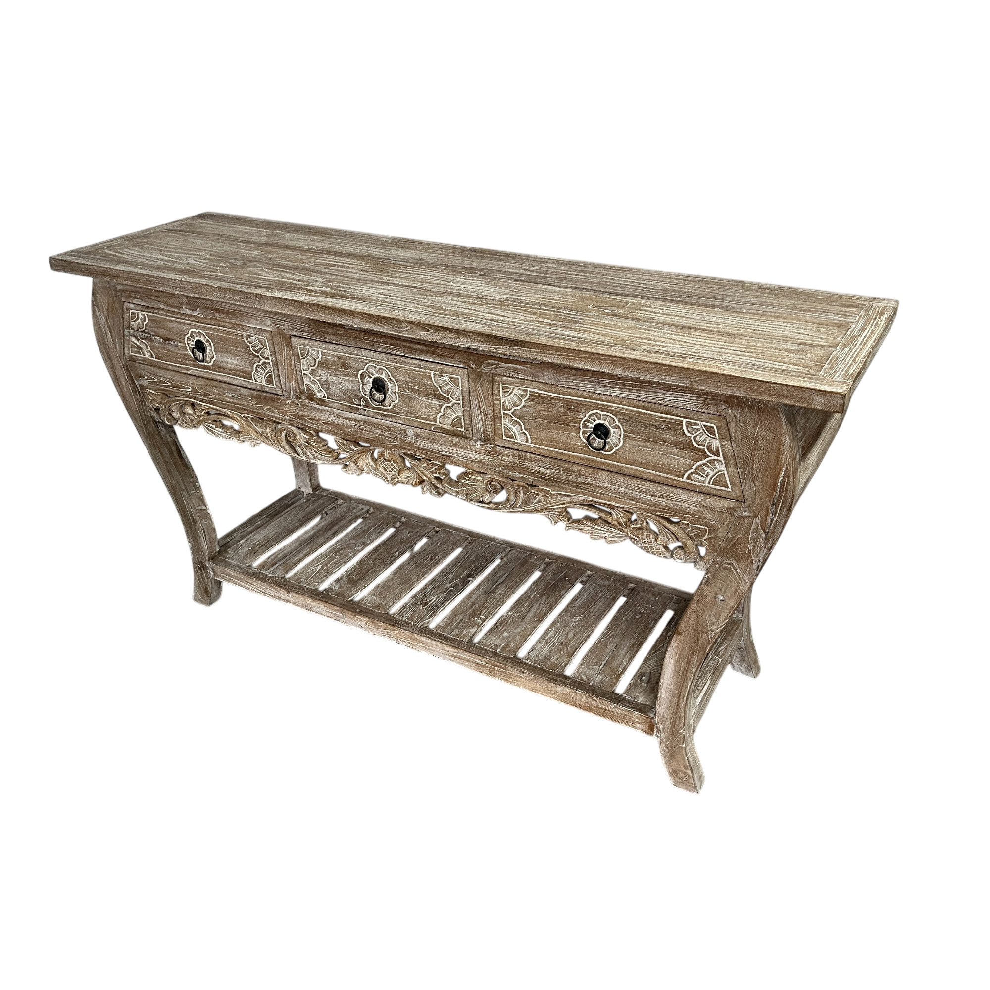 Console 3 drawer, curved legs