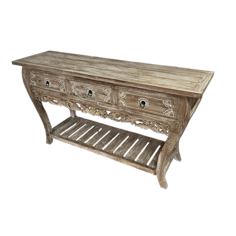 Console 3 drawer, curved legs