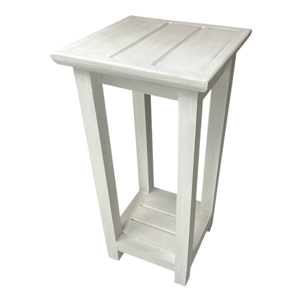 Cottage side table 70cm – natural wood finish, side view