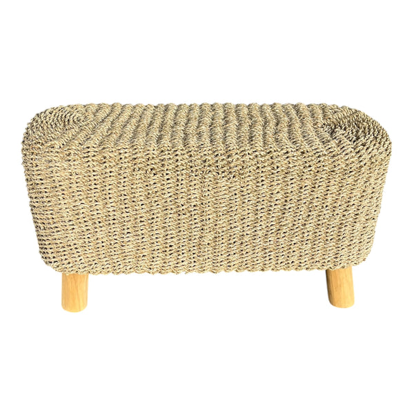 Bench Oblong Natural Woven Seagrass
