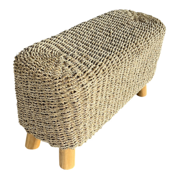 Bench Oblong Natural Woven Seagrass