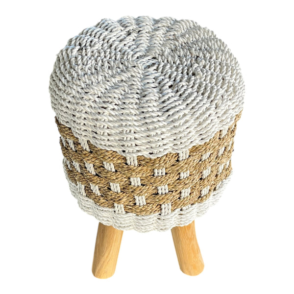 Stool Round Natural Woven Seagrass