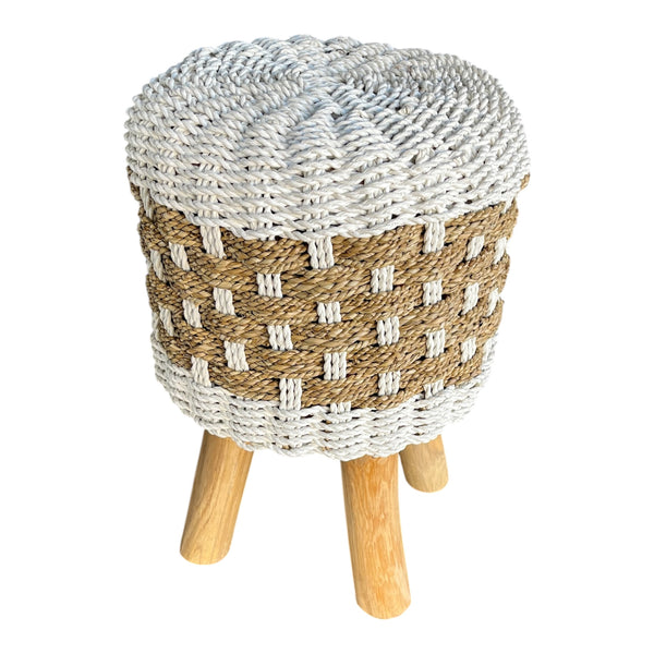 Stool Round Natural Woven Seagrass