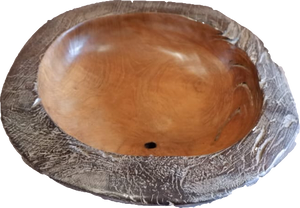 Wooden Bowl Round Black